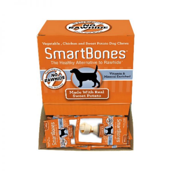 SMB-2006 Sweet Potato Classic Bone Chews Display - Mini (30 pieces) - SmartBones - Noble Advance Pets