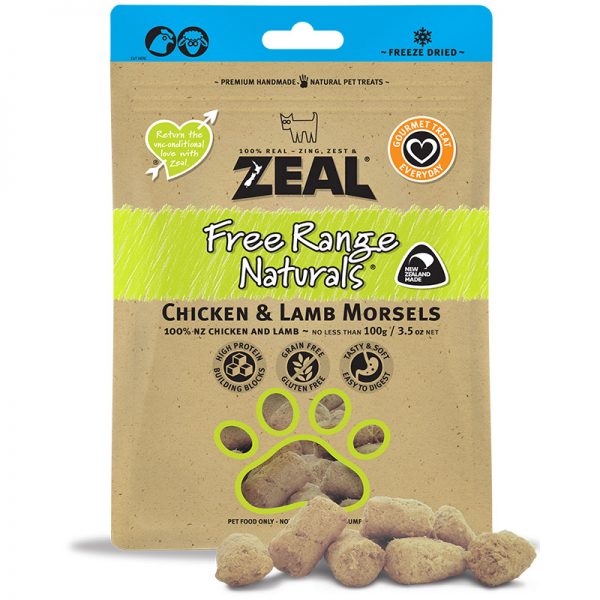 ZLDFDCL100 Chicken & Lamb Morsels - Cat & Dog Freeze-Dried Pouches - Zeal - Stellar Pets