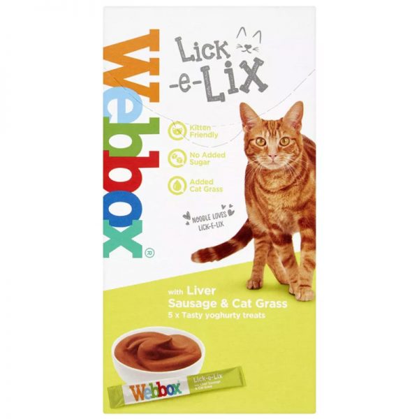 WBX LICK-E-LIX LIVER SAUSAGECAT GRASS PK.5 - Webbox Natural Bedtime Soothing Treats