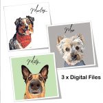 Custom Pet Portrait Basic Digital Art (Headshot Style) (2) - Amber Art Gallery