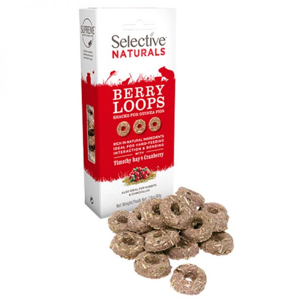 Berry Loops with Timothy Hay & Cranberry 80g (2) - Supreme - Rein Biotech