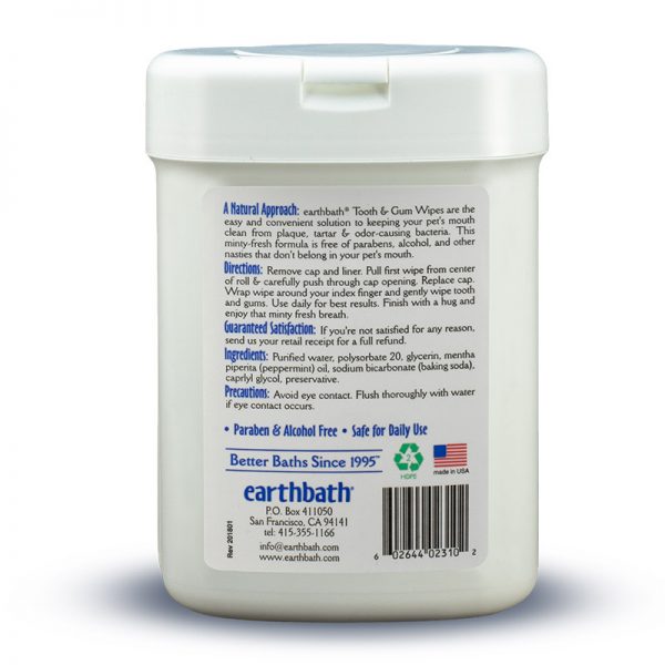 Earthbath Tooth & Gum Wipes (2)