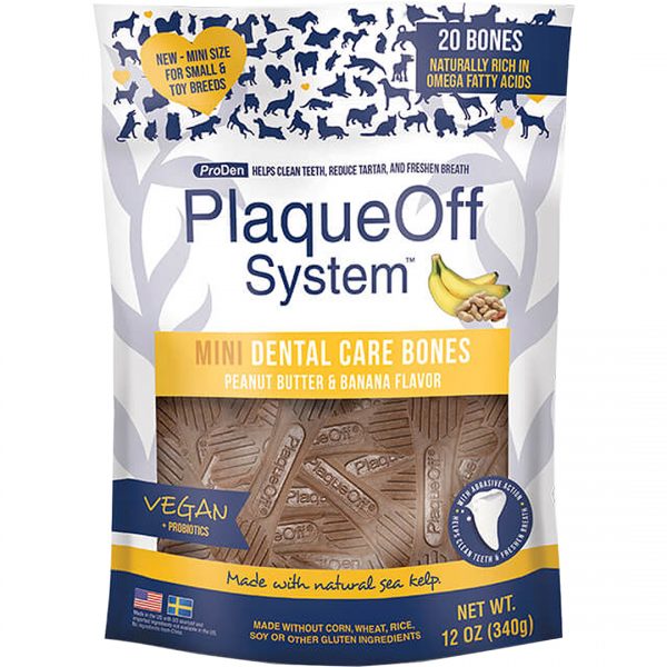 SC-88076 PlaqueOff® Mini Dental Bones - Peanut Butter & Banana 340g