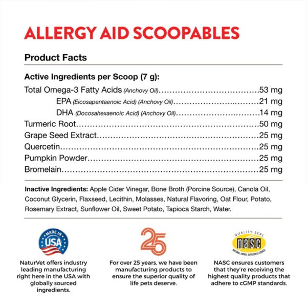 NV-SCOOP-AA NaturVet Scoopables Aller-911 Allergy Aid Dog Supplement [Wt 11 oz ]