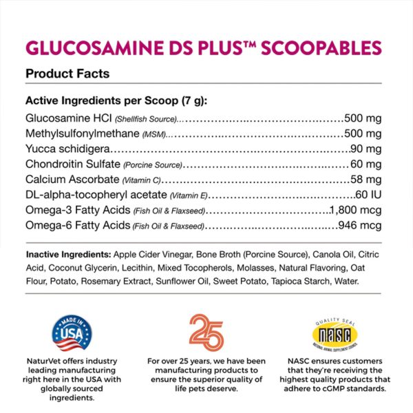 NV-SCOOP-GDS NaturVet Scoopables Glucosamine DS Plus Moderate Joint Care For Dogs [Wt 11 oz]