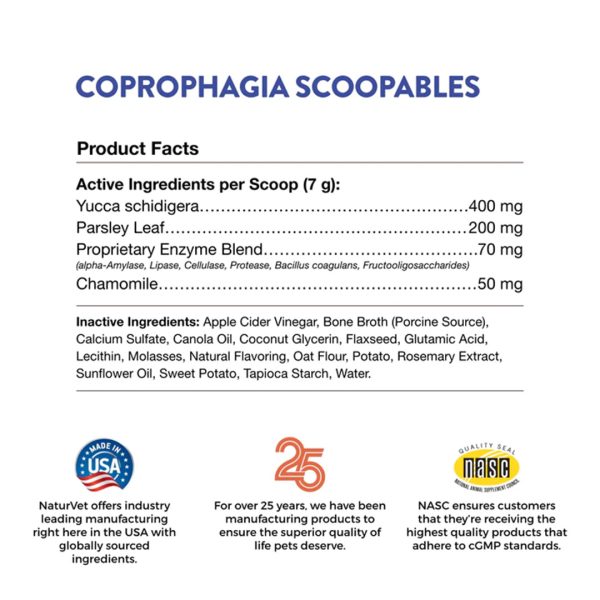 NV-SCOOP-SSE NaturVet Scoopables Coprophagia Stool Eating Deterrent [Wt 11 oz ]