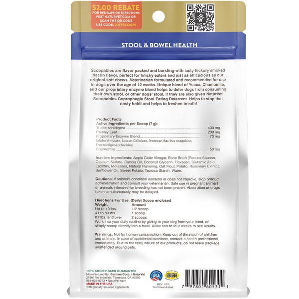 NV-SCOOP-SSE NaturVet Scoopables Coprophagia Stool Eating Deterrent [Wt 11 oz ]