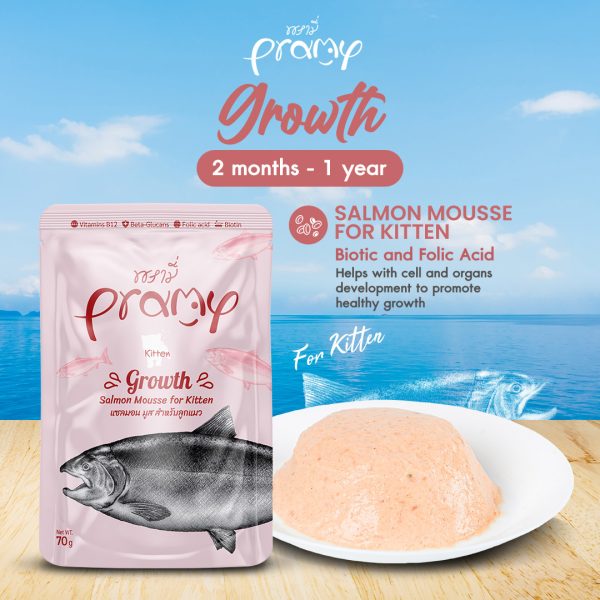 Pramy Growth Salmon Mousse for Kitten (70g)