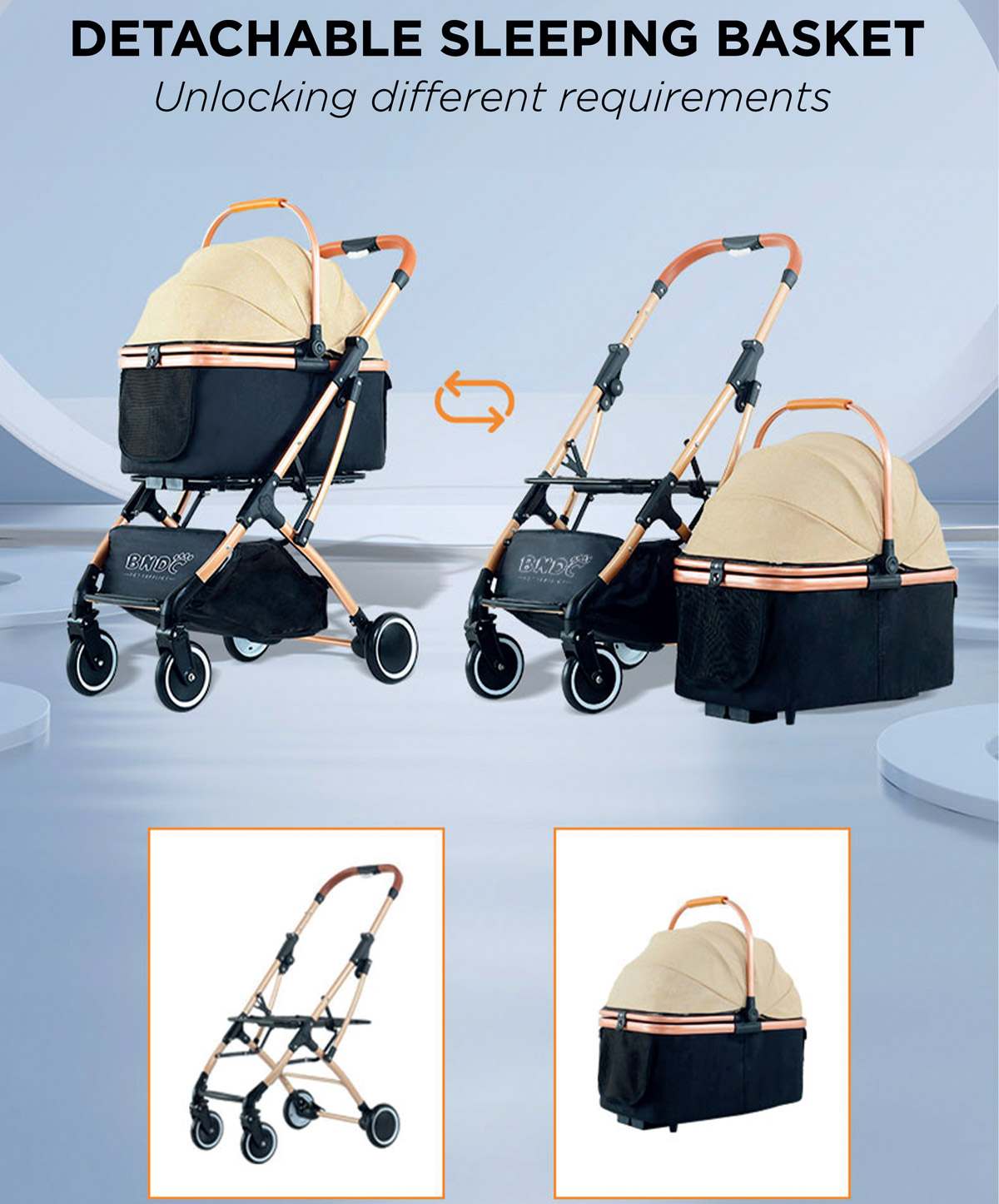 BNDC Pet Prams 106 - Silversky