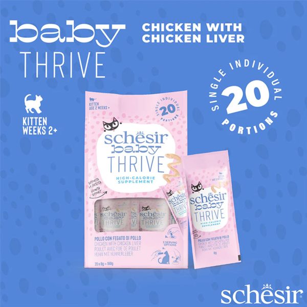 Schesir Kitten Thrive Sachet - Chicken With Chicken Liver in cream - Silversky