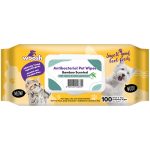 WS-ABWIPES-BAM Woosh Antibacterial Pet Wipes Bamboo Scented 100 sheets