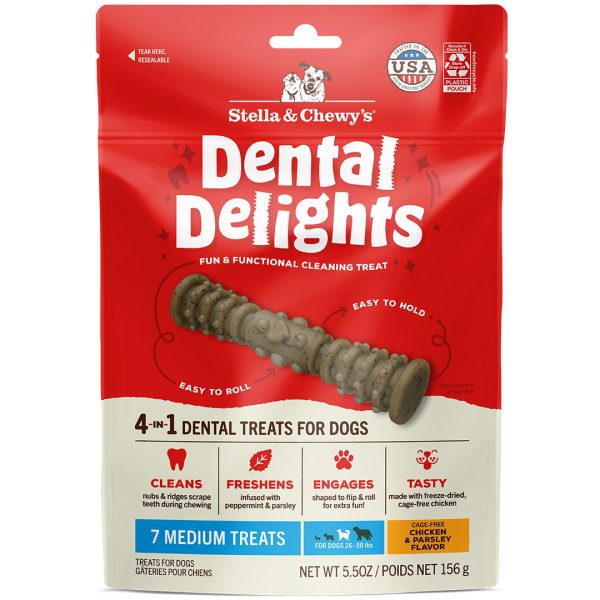 SC-DDTM-5.5 Stella & Chewy's Dental Delights Dog Treats - Medium