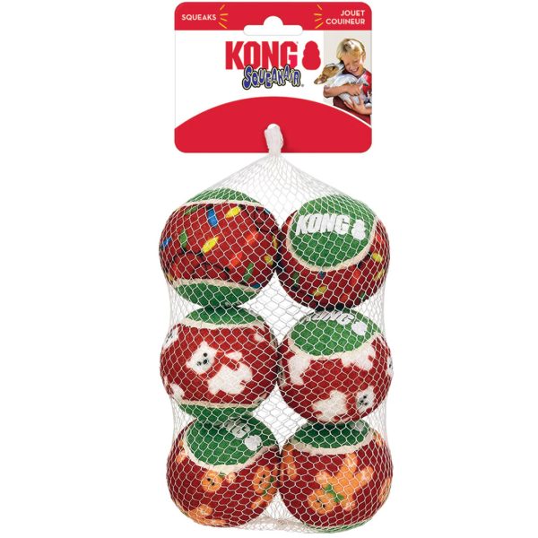 K024D139 KONG Holiday SqueakAir® Balls 6-pk