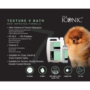 TI-112275 TI-223476 True Iconic Texture V Bath For Dogs - Silversky