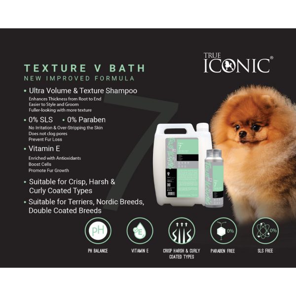 TI-112275 TI-223476 True Iconic Texture V Bath For Dogs - Silversky