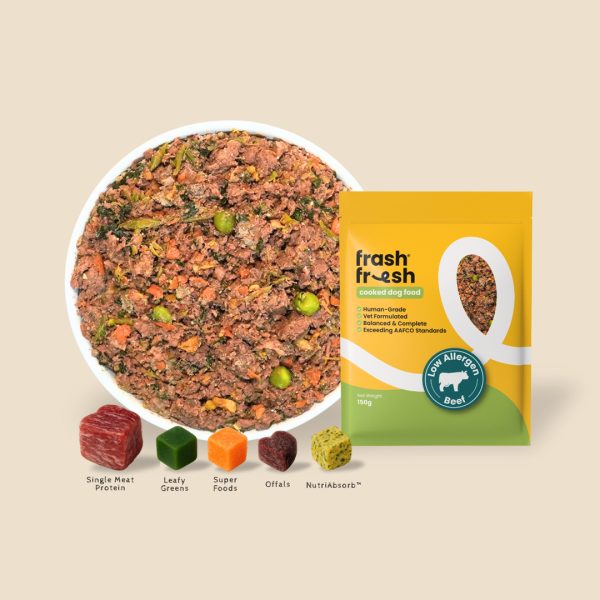 FF-CLA-68506 frashfresh Cooked Dog Food with NutriAbsorb™ (Low-Allergen Beef)