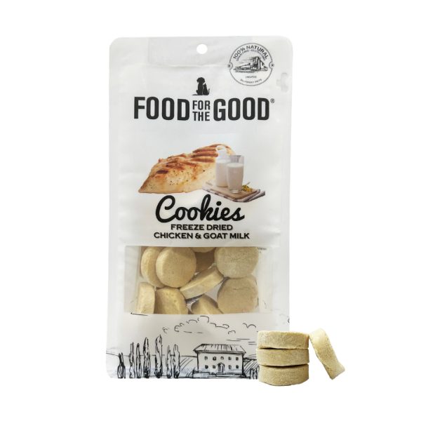 FFTG-8094 Food For The Good Freeze Dried Chicken & Goat Milk Cookie Cat & Dog Treats (70g)