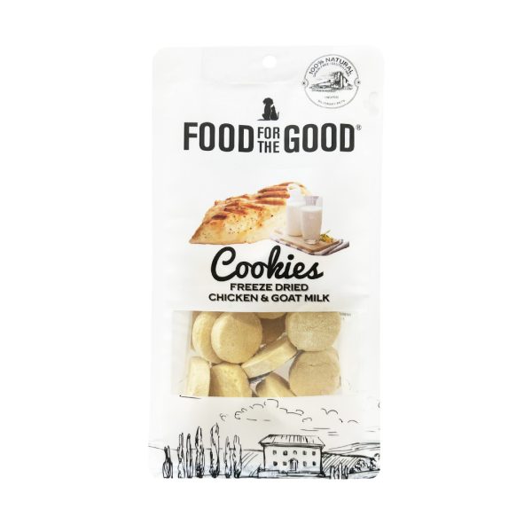 FFTG-8094 Food For The Good Freeze Dried Chicken & Goat Milk Cookie Cat & Dog Treats (70g)