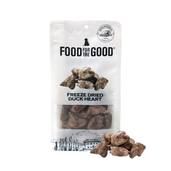 FFTG-8117 Food For The Good - Freeze Dried Duck Heart Cat & Dog Treats