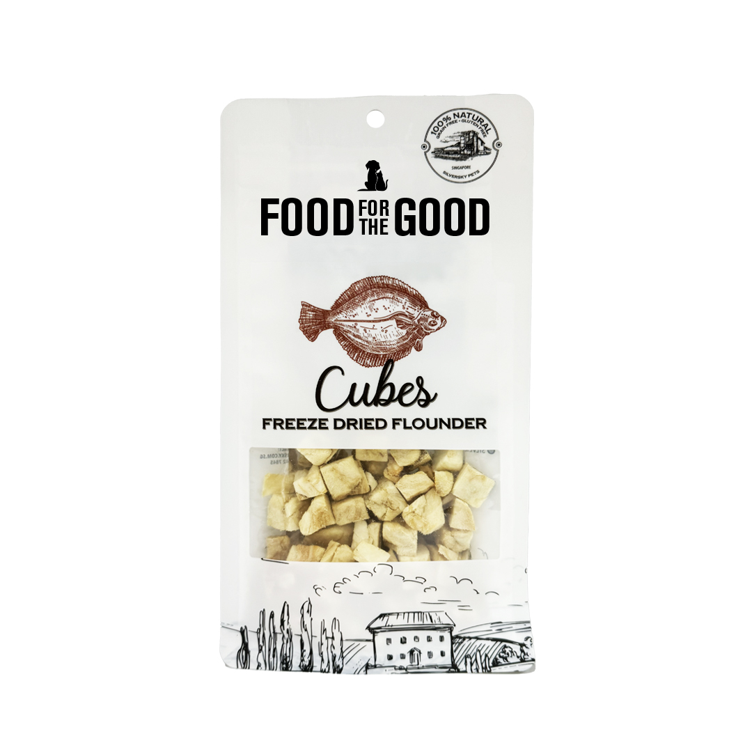FFTG-9487 Food For The Good - Freeze Dried Flounder Cubes Cat & Dog Treats (40g) (2) FFTG-9487 Food For The Good - Freeze Dried Flounder Cubes Cat & Dog Treats (40g)