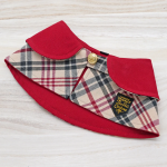 Burgundy Collar Cape with Brown Scottish Tartan