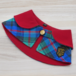 Burgundy Collar with Multi-color Plaid-check