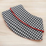 Black & White Houndstooth Cape with Red Trimming