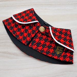 Scarlett Houndstooth Cape with White Trimming