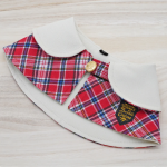 Cream Collar with Red Blue Scottish Tartan
