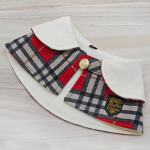 Cream Collar with Red Black Scottish Tartan