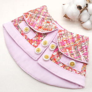 AMARILIS ~ Pink Double Collar Candy Tweed Jacket