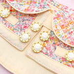 BEGONIA ~ Cream Double Collar Candy Tweed Jacket