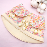 BEGONIA ~ Cream Double Collar Candy Tweed Jacket