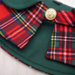 Forest Green Collar with Royal Tartan Print
