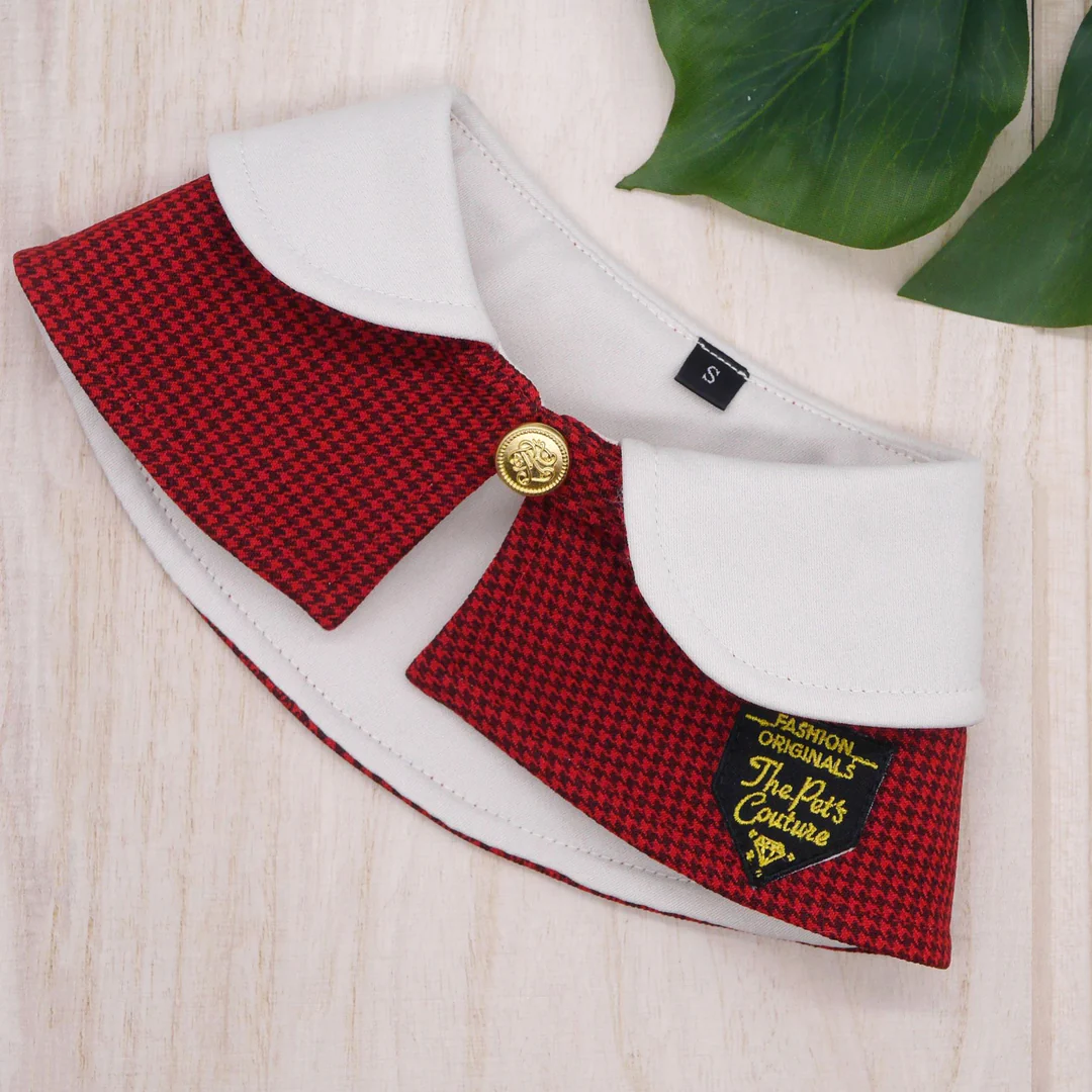Cream Collar with Houndstooth