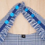 Frayed Edge Bandana - Glen Checks with Blue Rim Frays