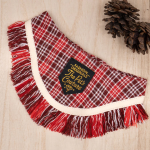 Frayed Edge Bandana - Red Maroon Checks with Cream Rim Frays