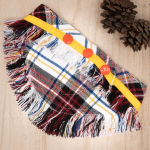 Frayed Edge Bandana - Madras Checks with Yellow Rim Frays