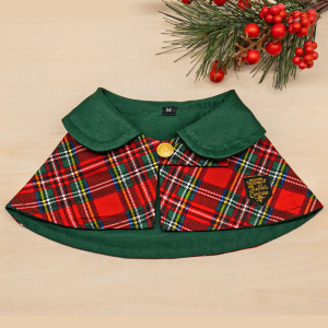 Forest Green Collar with Royal Tartan Print