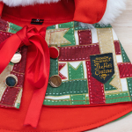 Ribbons Print Hoodie with White Faux Fur Trimmings