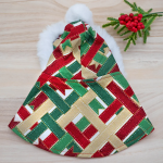 Ribbons Print Hoodie with White Faux Fur Trimmings