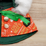 Red Holiday Greetings Print with White Faux Fur Trimmings