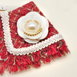 MAGARET ROSE ~ Burgundy Fray Edge Tweed Jacket