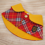 Mustard Collar with Red and Black Tartan