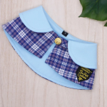 Baby Blue Collar with Check-patterned