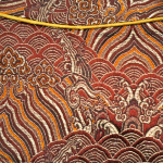 Russet Manchuria High Collar CNY Cape with White Fur Trimmings