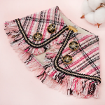 SAVANNAH ~ Black Pink Tartan Fray Edge Tweed Jacket