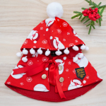 Merry Santa on Red Hoodie with White Pom