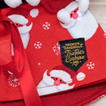 Merry Santa on Red Hoodie with White Pom