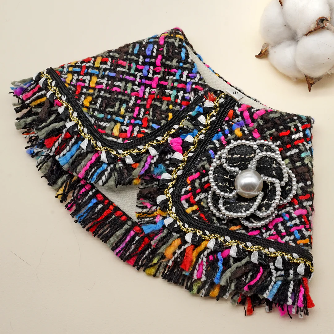 STELLA PEREZ ~ Black Mutli-color Fray Edge Tweed Jacket STELLA PEREZ ~ Black Mutli-color Fray Edge Tweed Jacket
